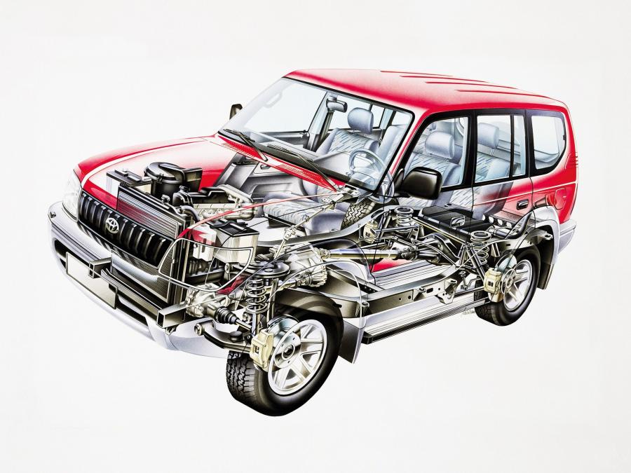 Схема Toyota Land Cruiser Prado 90 5-Door (J95W) 1996 года  (фото 17 из 21)